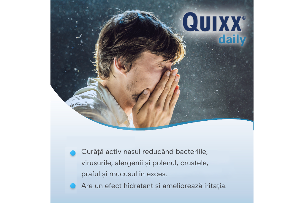 Bărbat care își acoperă nasul într-un mediu plin de praf.